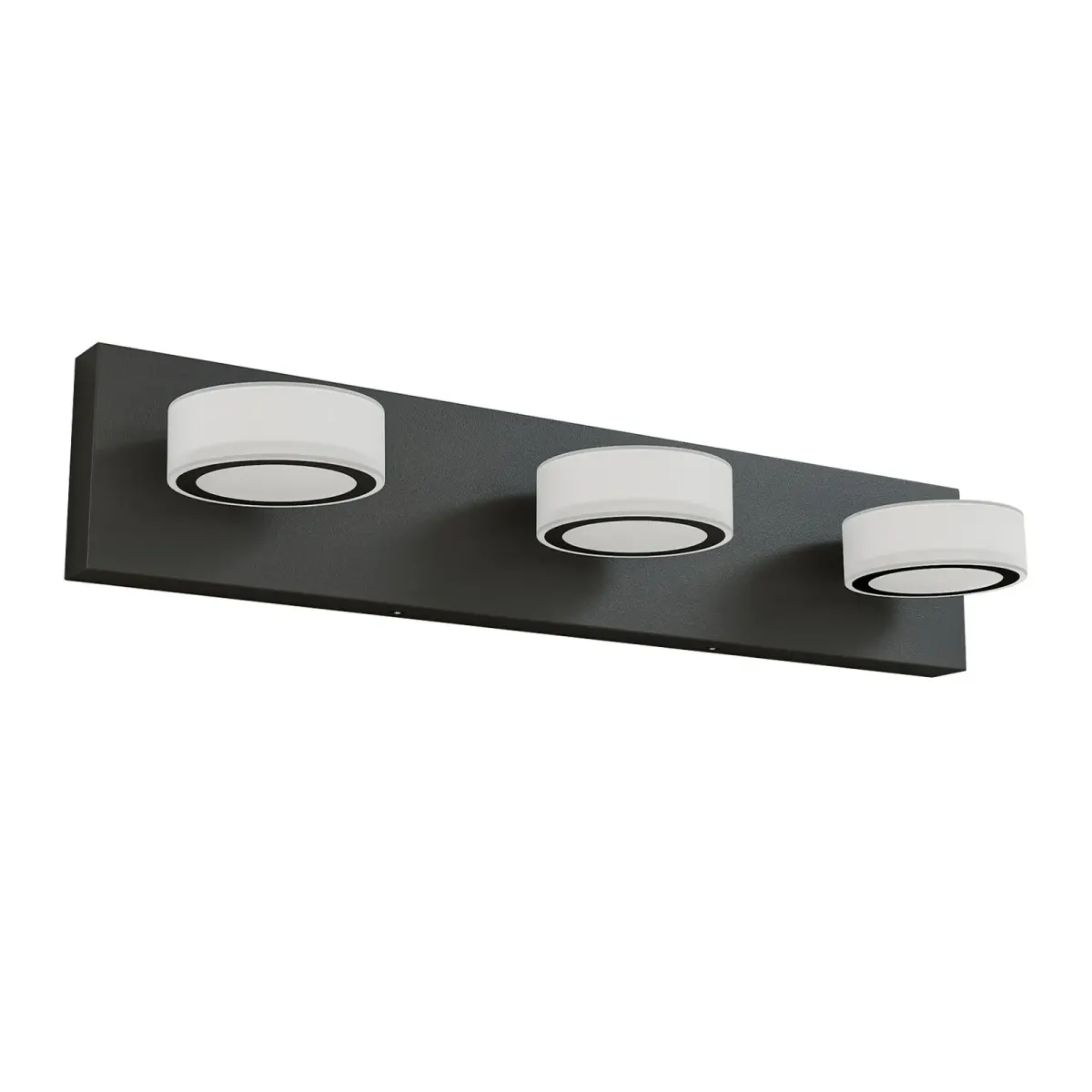 Acrylic shade vanity bar, black