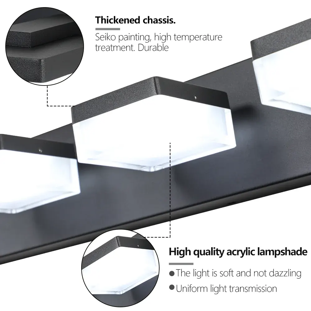 6-light vanity light, black, manufacturer image 2