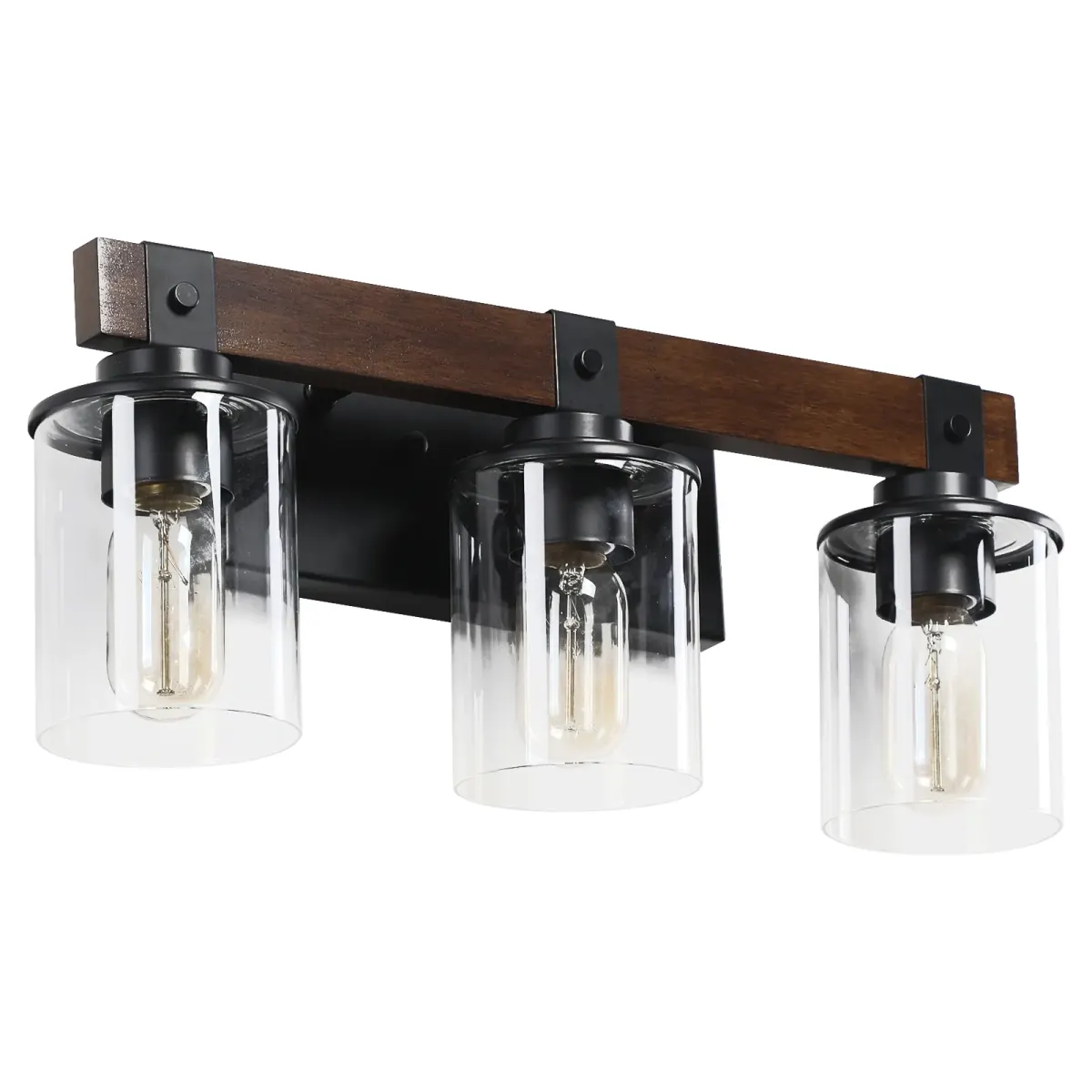 Wood vanity bar, 3 lights, walnut, view 14