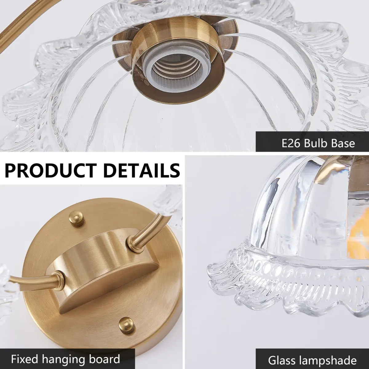 2-light vanity light, gold, manufacturer image 2
