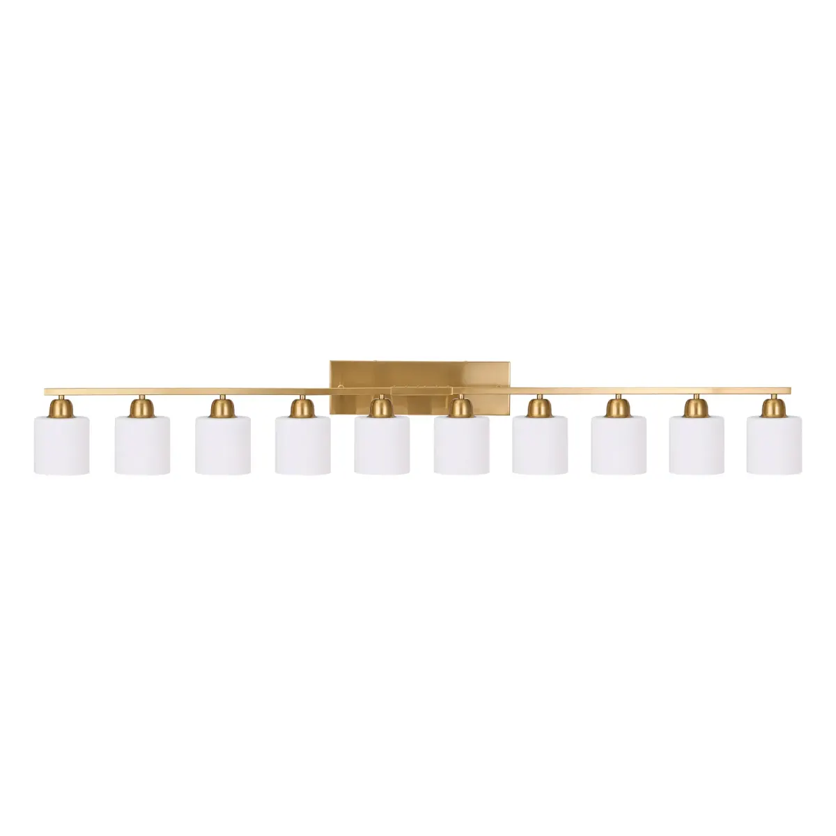 Frosted glass vanity bar, 65 in, copper tone, view 4