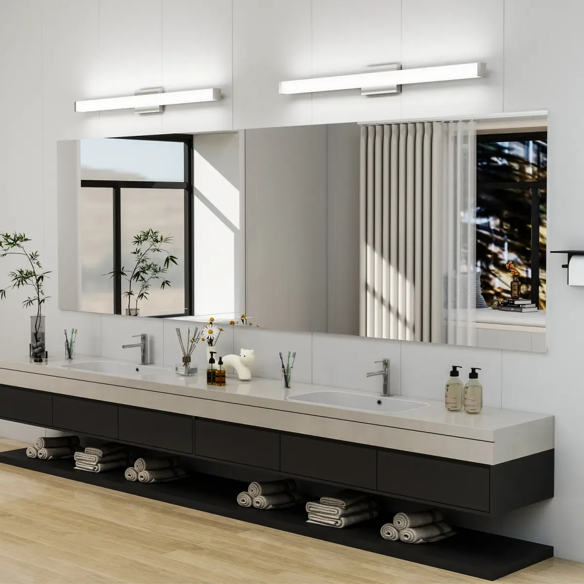 Tube LED vanity light, 40.6 in, chrome, view 5