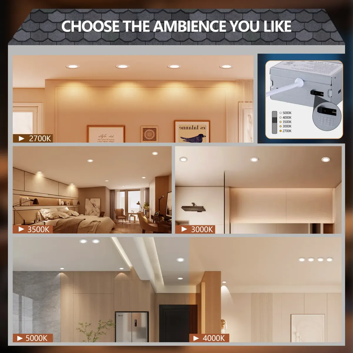 Ceiling light, 4.7 in, white (L017003-9W4-C12W), manufacturer image 3