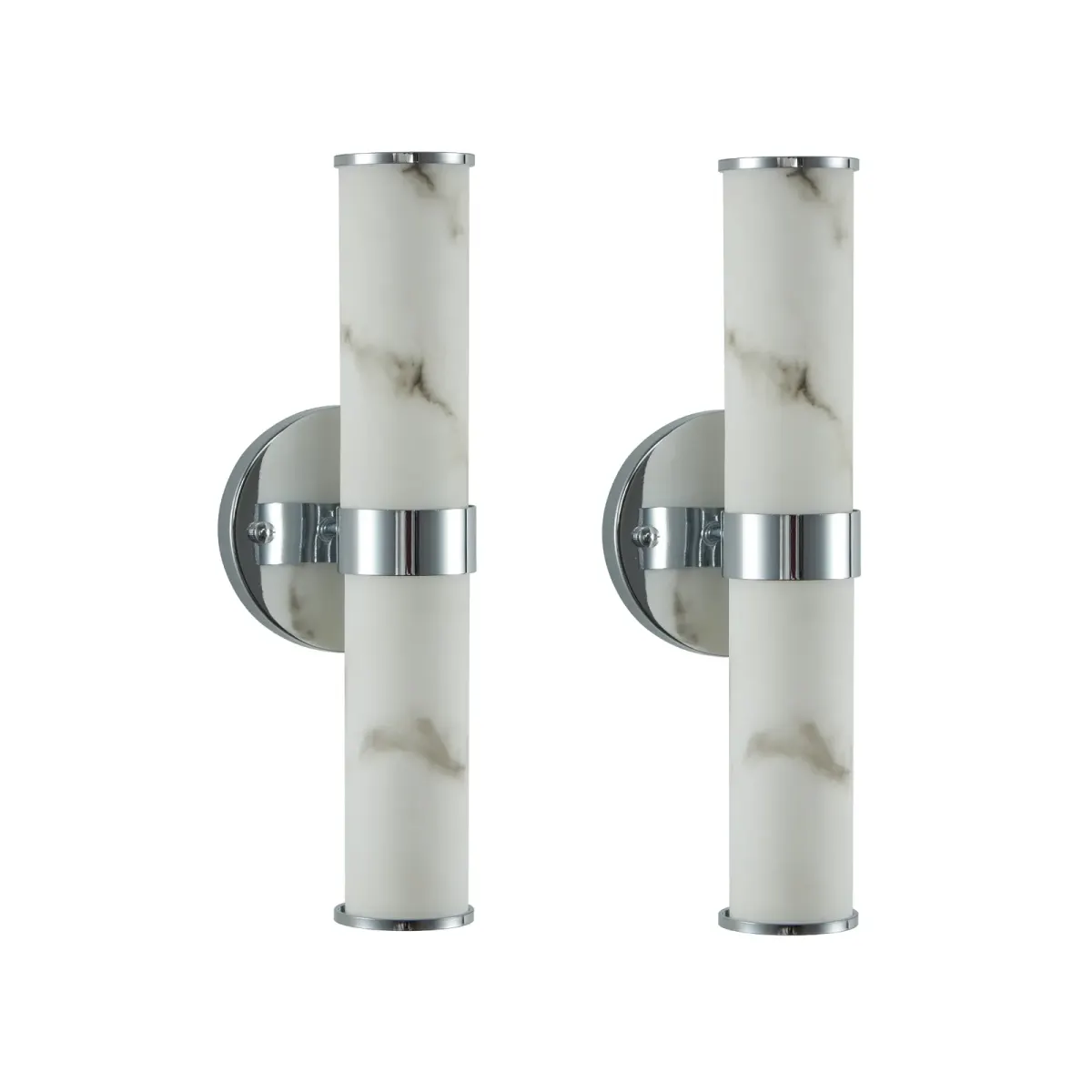 Marble wall sconce, 5.5 in, chrome