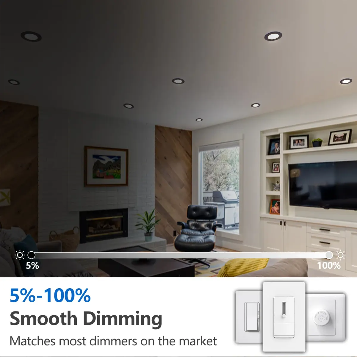 Ceiling light, 4.7 in, black (L017003-9W4-C6B), manufacturer image 4