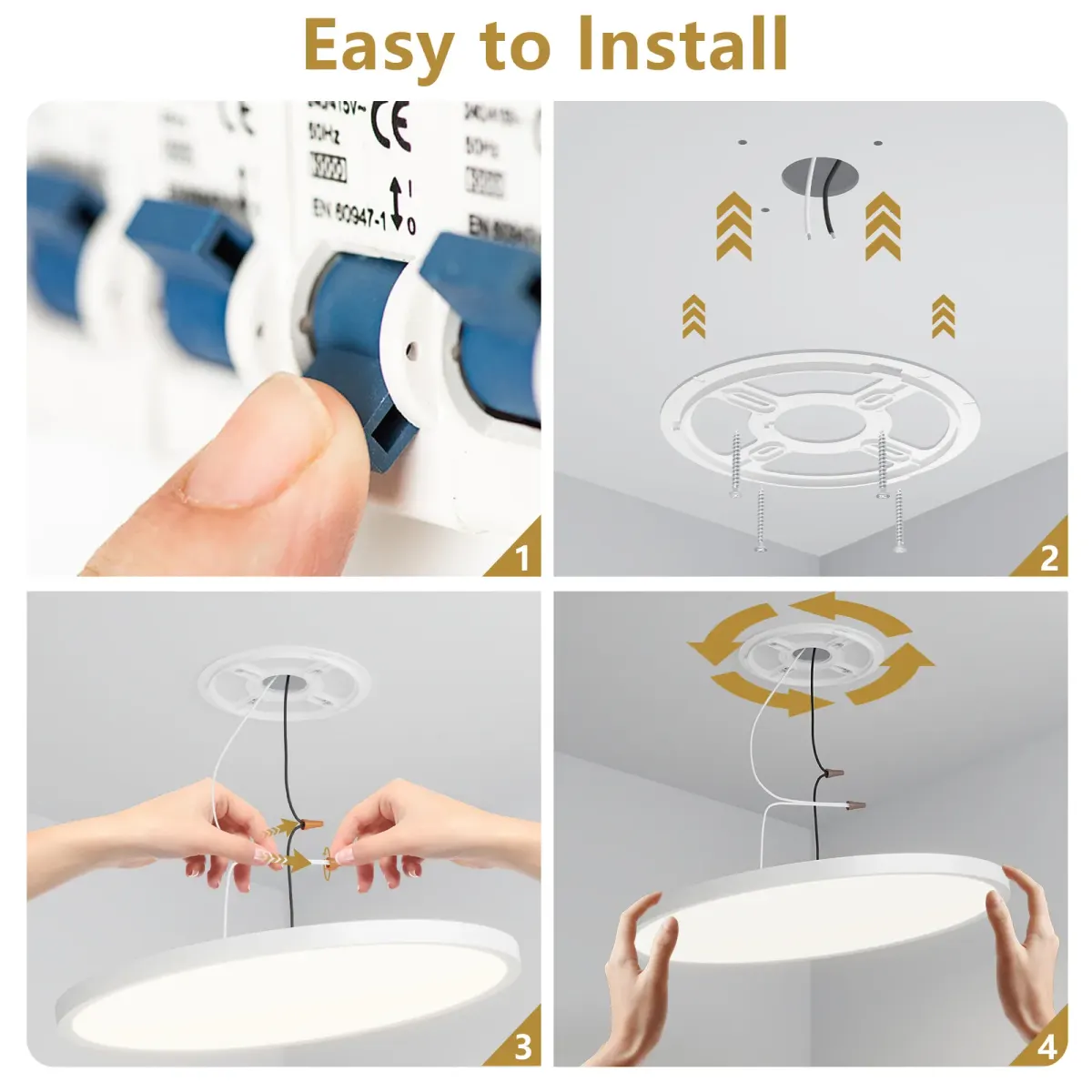 Flush mount, 11.8 in, white, manufacturer image 2