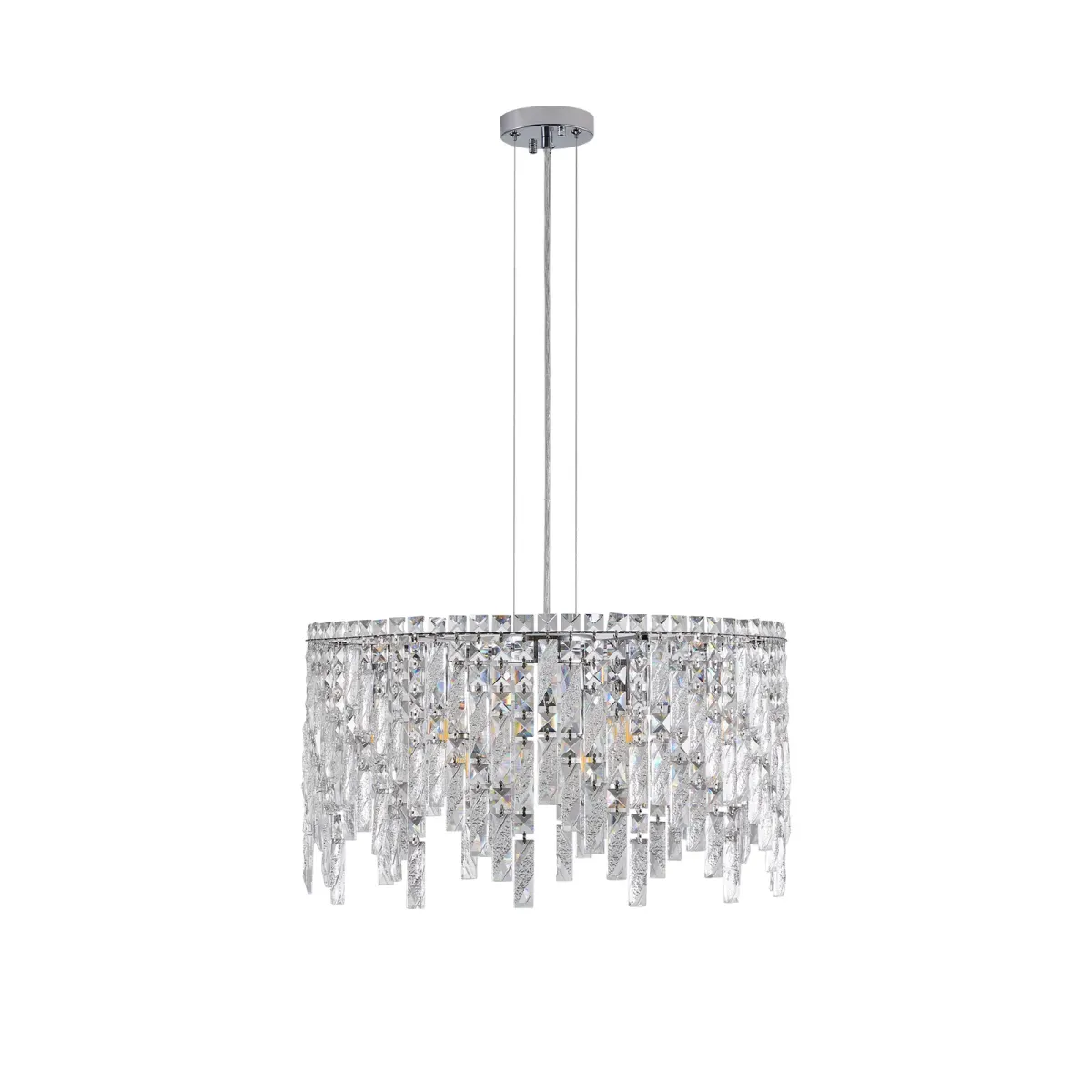 Crystal rectangle chandelier, 23.6 in, chrome, view 8