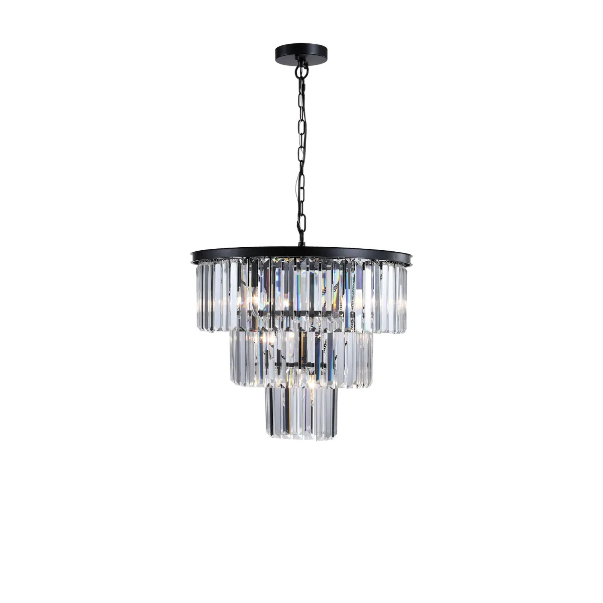 7-light crystal chandelier, 19.7 in, black (L5007), view 8
