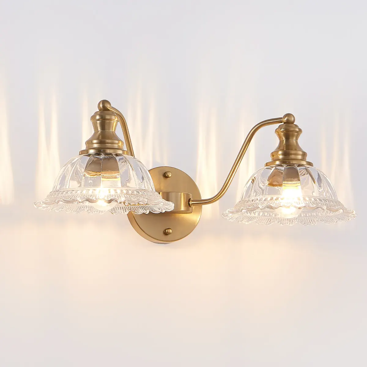 2-light vanity light, gold, view 6