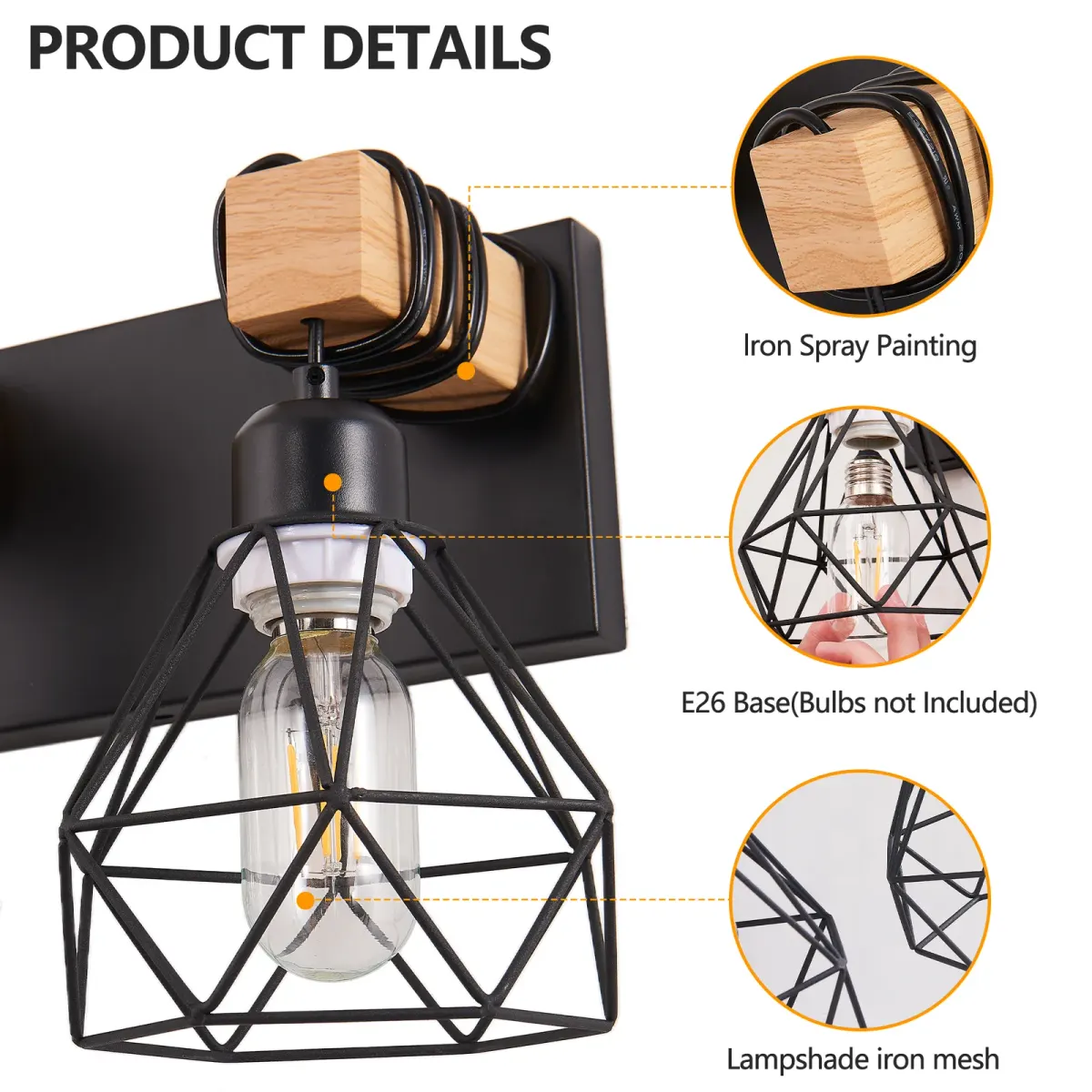 Cage vanity bar, 4 lights, black, manufacturer image 5