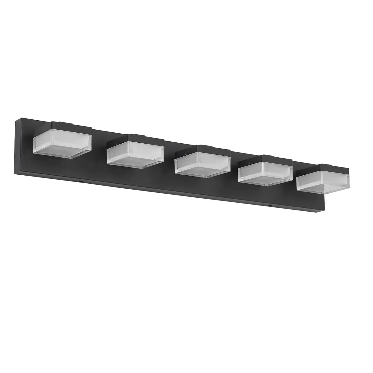 5-light vanity light, black, black