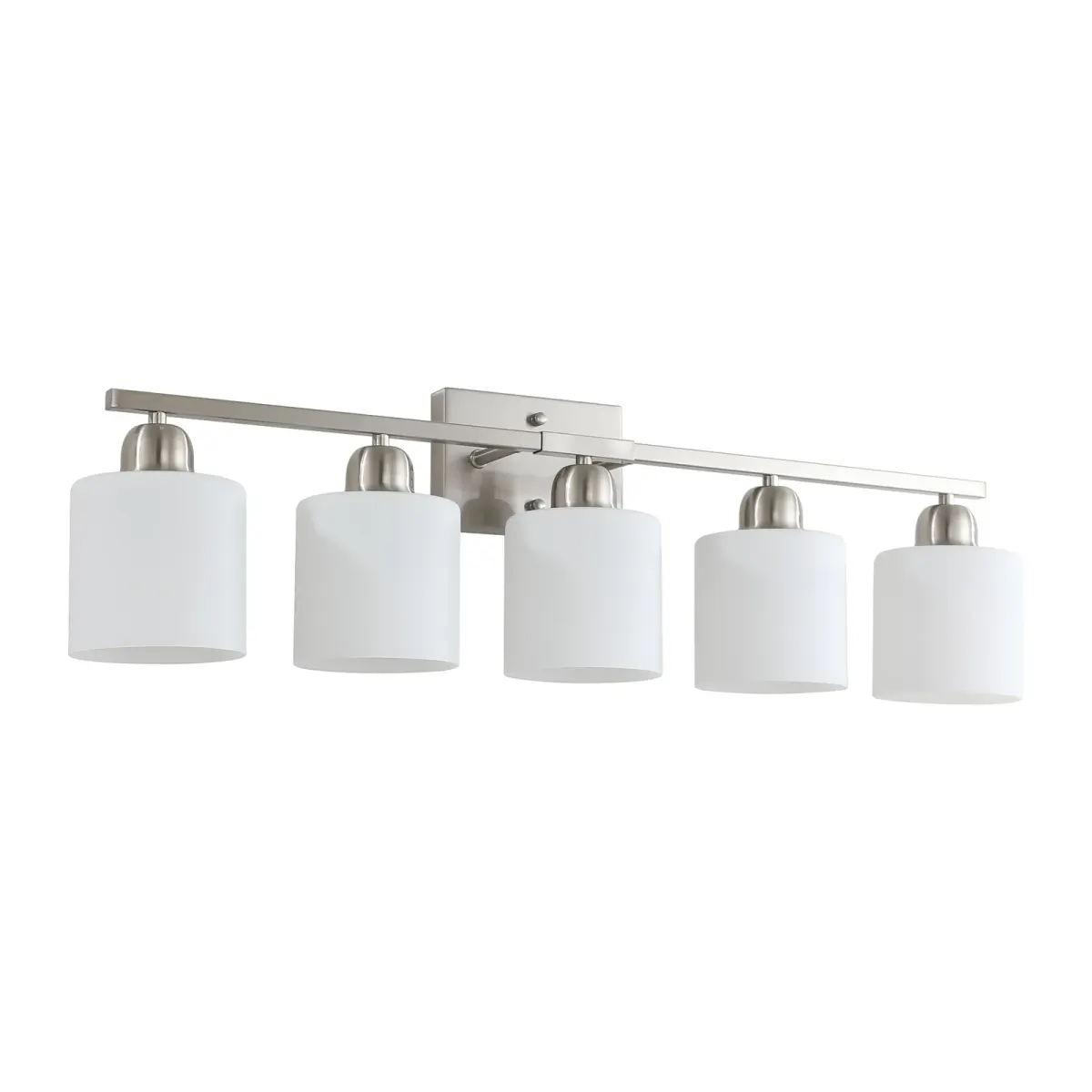 Frosted glass vanity bar, 5 lights, chrome, view 5