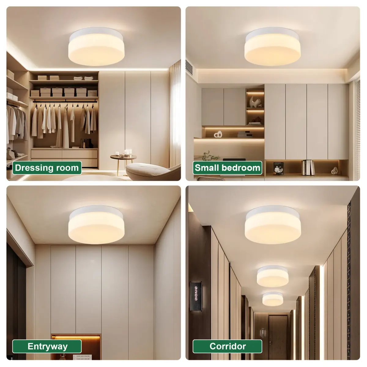 LED flush mount ceiling light, 11.4 in, white, view 5
