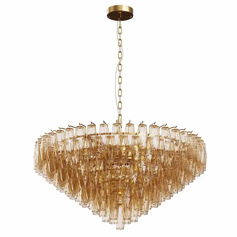 14-light tiered chandelier, gold, view 8
