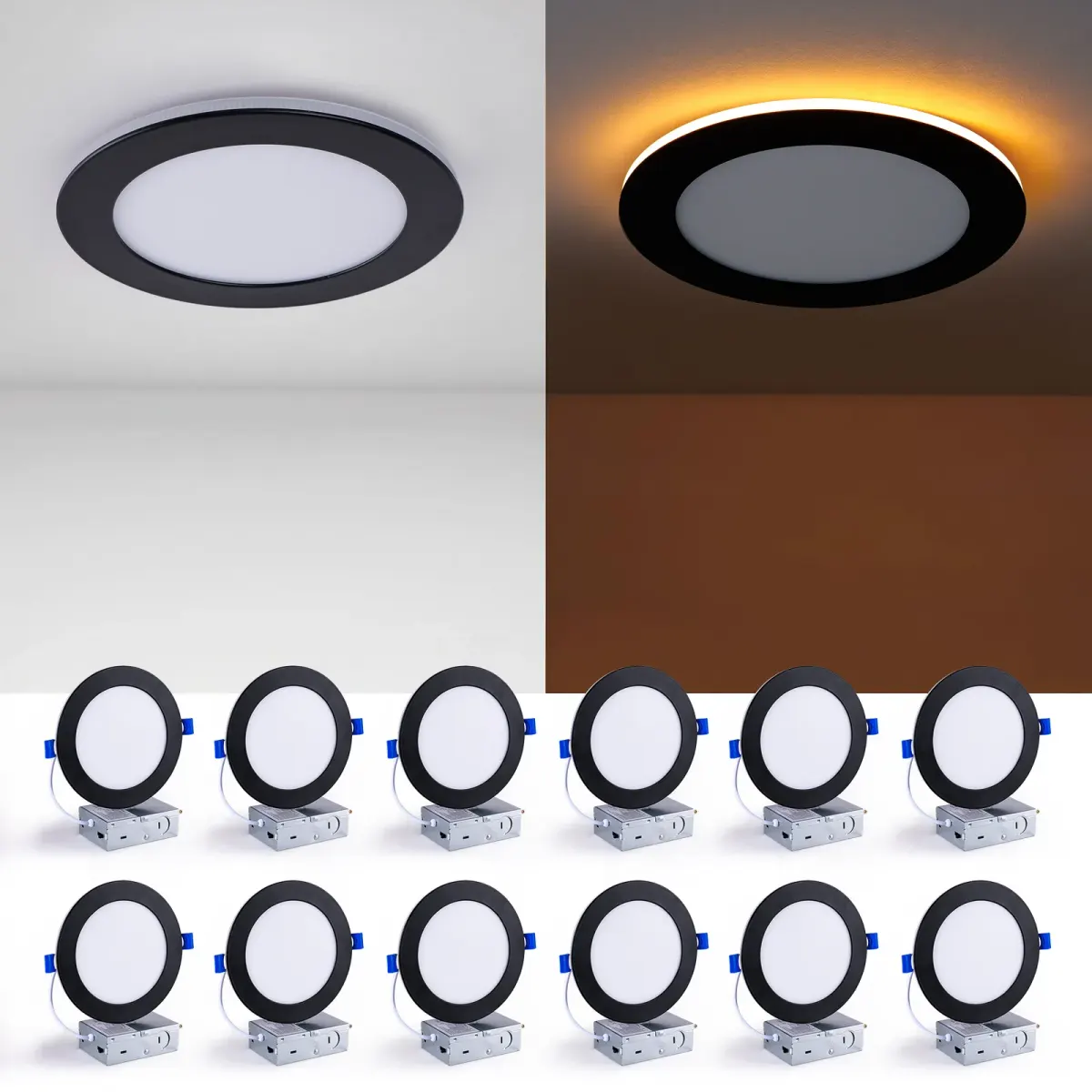 Ceiling light, 6.7 in, black (L017003-12W6-C12B), manufacturer image 1