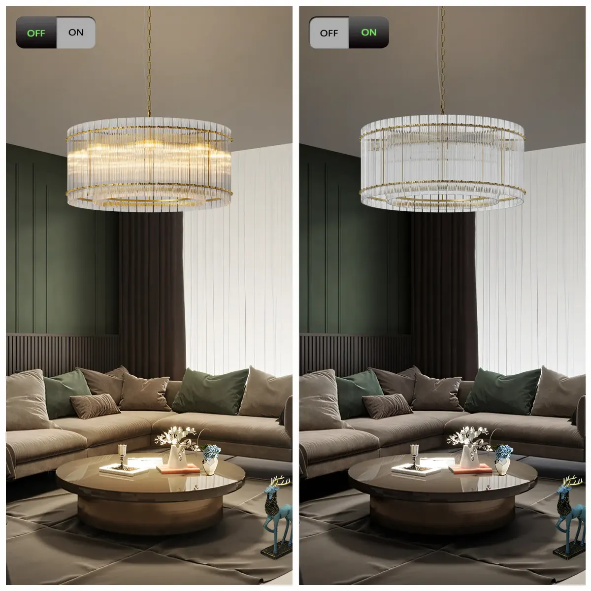 8-light crystal chandelier, gold, view 5