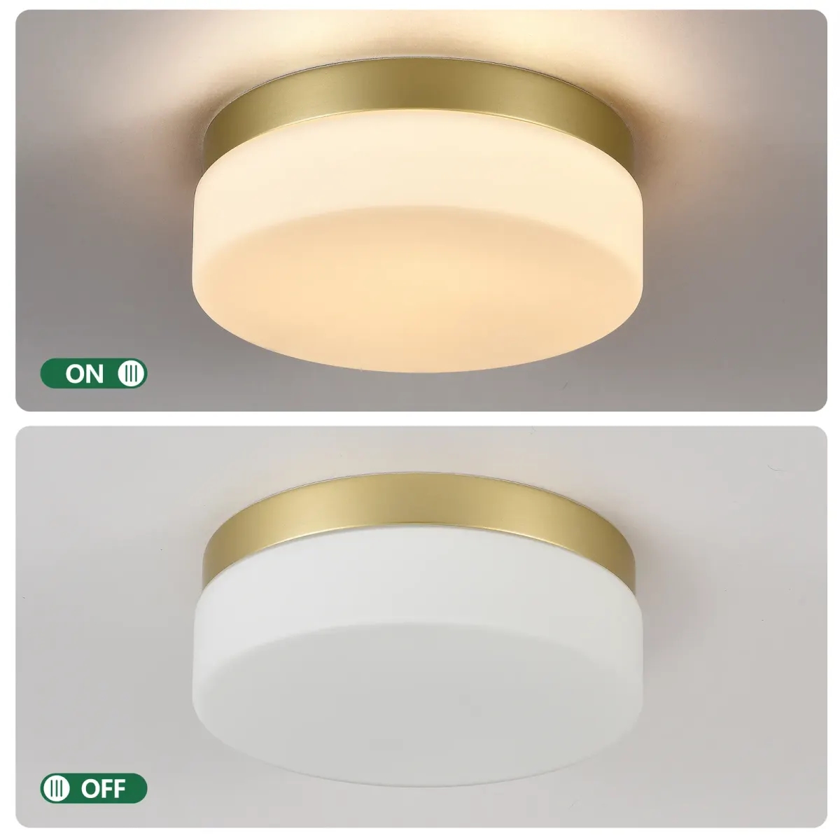 LED flush mount ceiling light, 11.4 in, gold, view 4