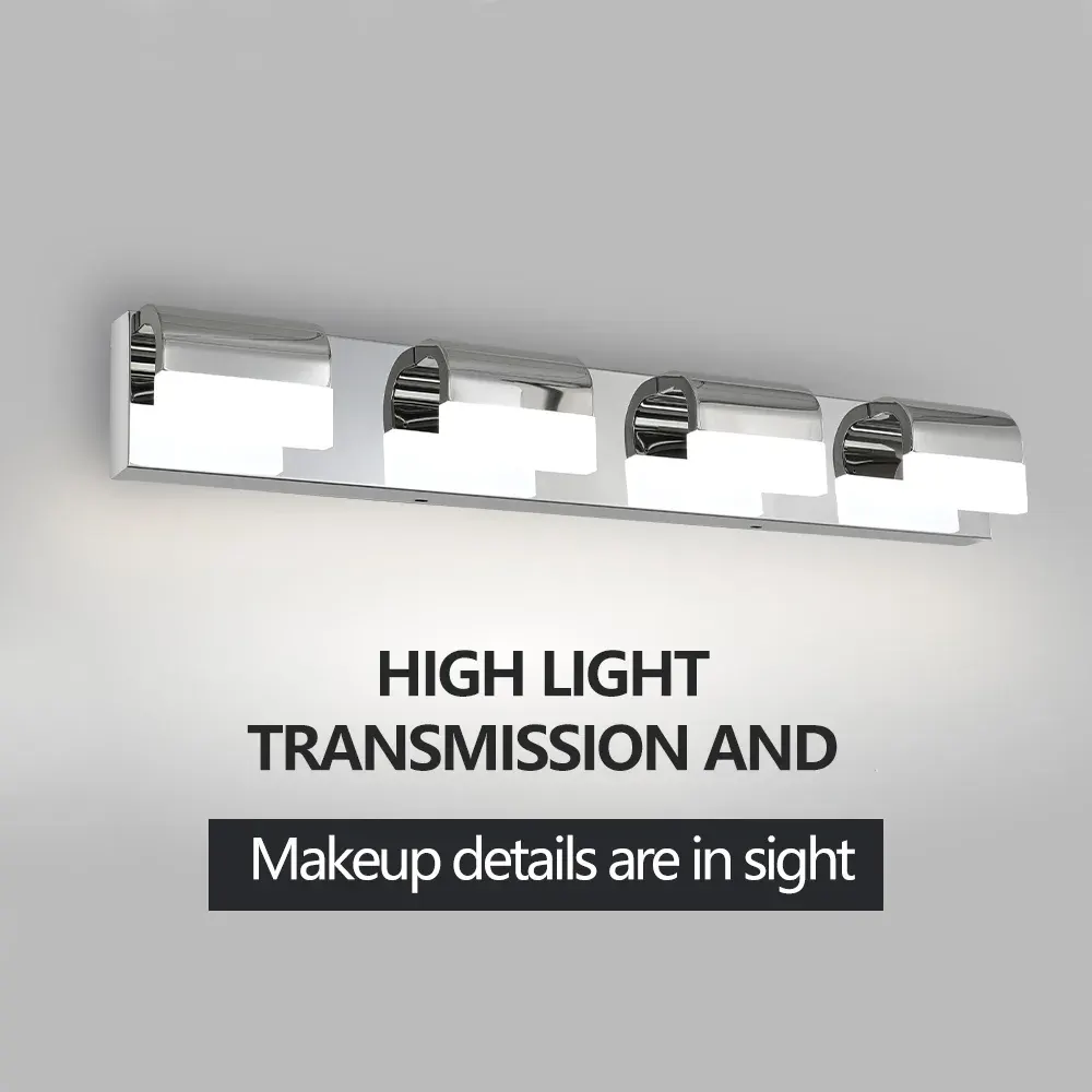 LED vanity bar, 4 lights, chrome, view 5