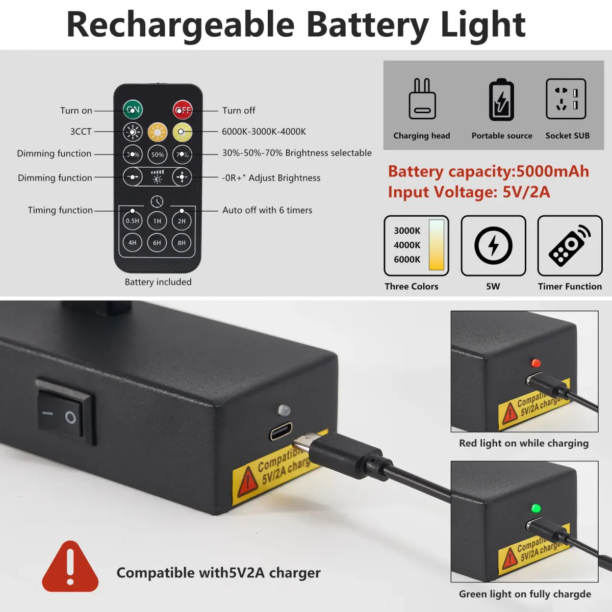 LED picture light, 15.9 in, black, manufacturer image 4