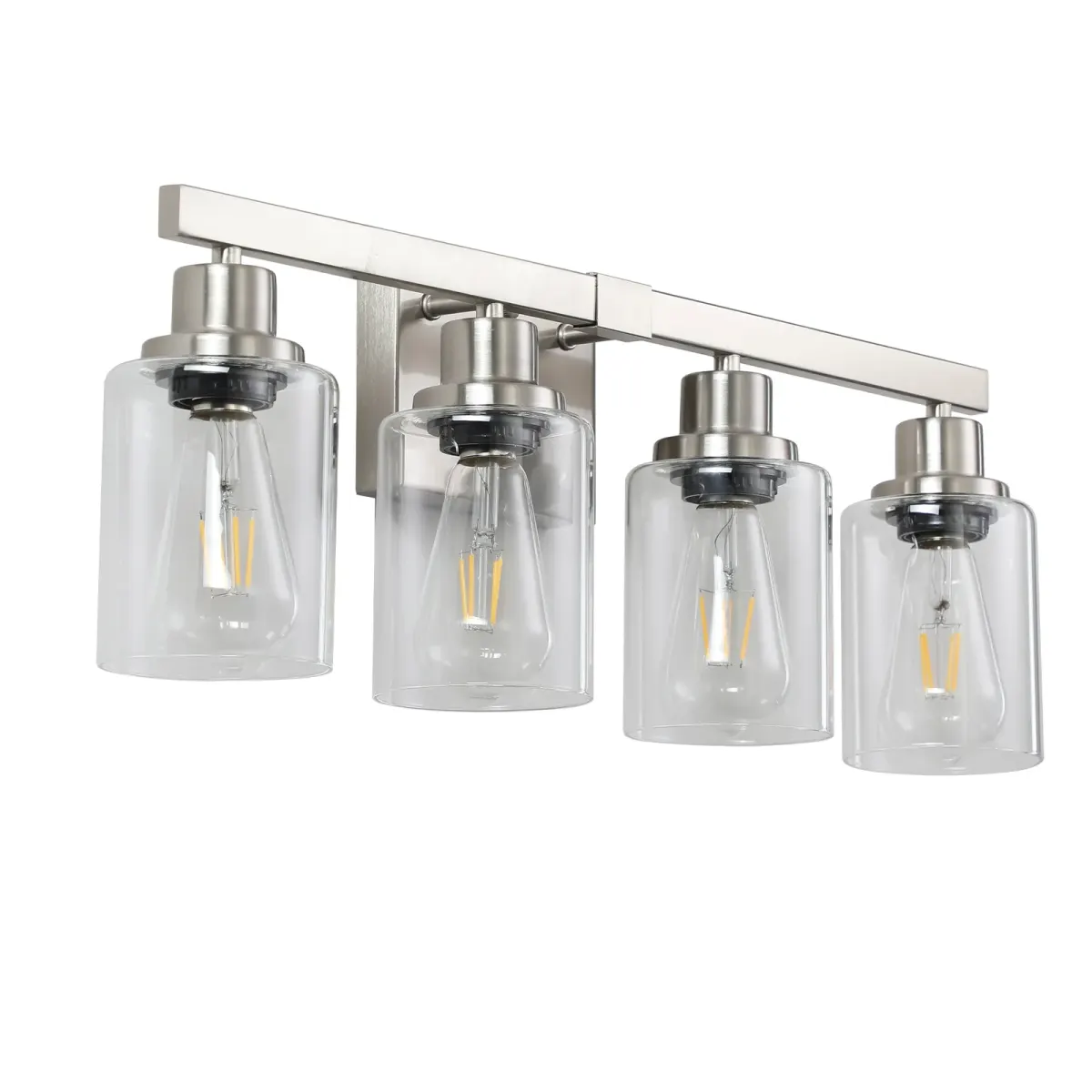 Clear glass vanity bar, 4 lights, chrome, view 8
