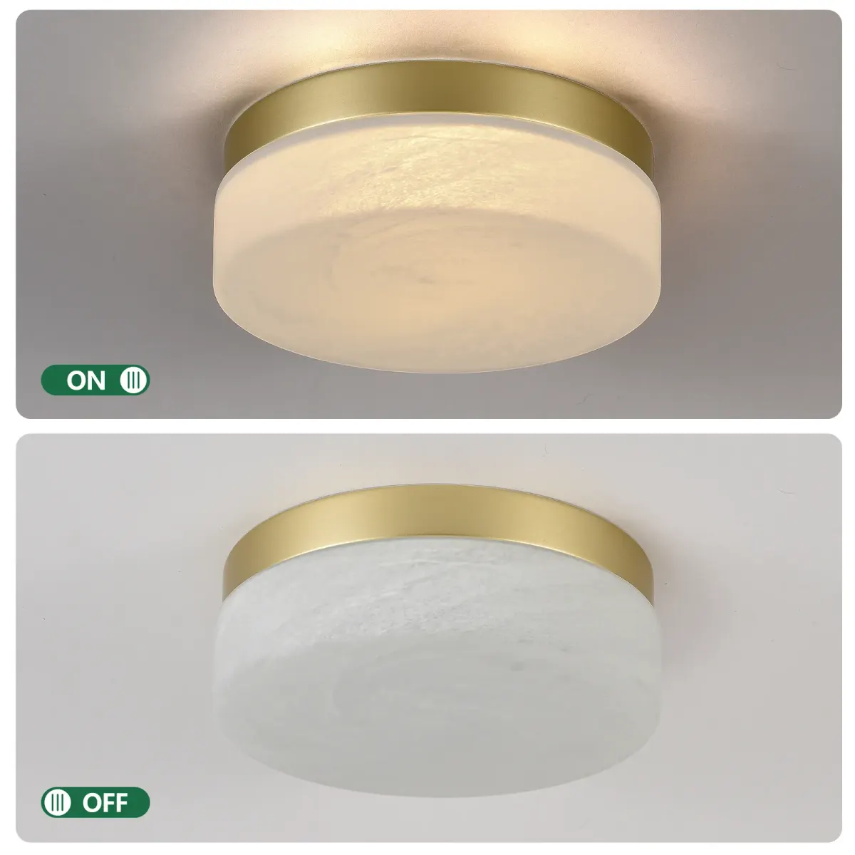 Low-profile LED flush mount, 11.4 in, gold, view 3